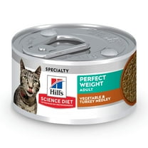 Hill's Science Diet Perfect Weight Vegetable & Turkey Medley Wet Cat Food, 2.9oz Can 24pk