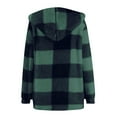 thumbnail image 5 of Women Plaid Sherpa Fleece Jacket Long Hoodie Coat Winter Warm Zip Up Hooded Outerwear Checkered Cardigan with Pockets, 5 of 5