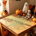 thumbnail image 6 of SLYNSHome Plastic Spider Web Hanging Ornament With Small Spiders,Green Glow In Dark Spiderweb Decor For Window Wall Porch Indoor Outdoor Fall Halloween Spooky Party Decor, 6 of 6