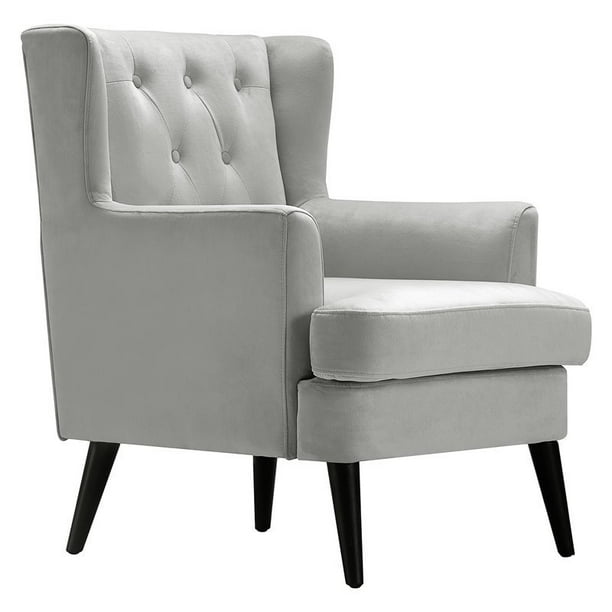 Elle Decor Celeste Tufted Velvet Accent Chair French Pearl