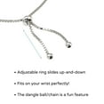 thumbnail image 2 of Tilo Jewelry Solid 925 Sterling Silver Oval-Shaped Fire Opal Infinity Tennis Bracelet with Side-stone Accents | Adjustable 7 to 9 Inch | October Birthstone Bracelet for Women, Men, Unisex, 2 of 5