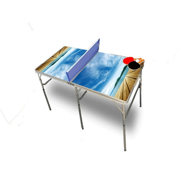 Beach Dock 3 Portable Table Tennis Ping Pong Folding Table w/Accessories