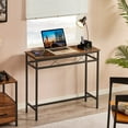 thumbnail image 5 of Katkuca Set of 2 Console Table with Charging Station, 39.4" Length Narrow Sofa Table with Power Outlets & USB Ports, Brown, 5 of 8