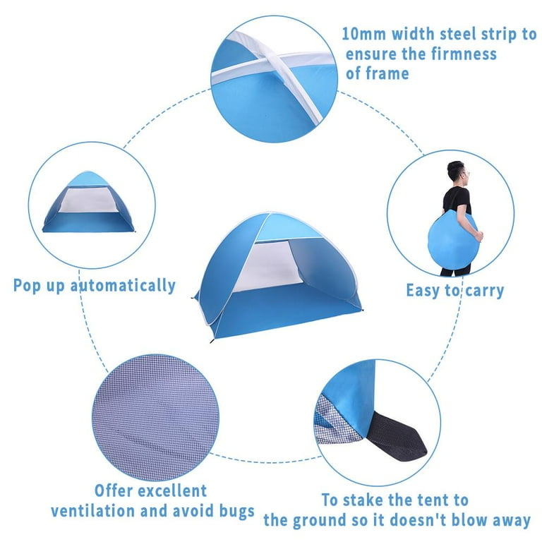 Ktaxon Summer Pop Up Beach Tent 2-3 Person Fishing Sun
