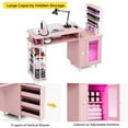 thumbnail image 4 of Advwin Manicure Table with LED Light, Dust Collector, Detachable Storage Rack, Charging Station & Wrist Rest, Beauty Salon Nail Desk Workstation, Pink, 4 of 9