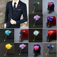 thumbnail image 2 of HOOUN Rose Flower Lapel Pin Men Cloth Brooch Pin Wedding Boutonniere Suit JewelryChic+-gold, 2 of 9