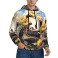 thumbnail image 2 of Wukai Clear Sky Cute Sunflower Panda Print Men Hoodies Fleece Sweatshirts Long Sleeve Sweaters Pullover Fall Outfits Winter Clothes-Small, 2 of 7