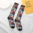 thumbnail image 6 of Saiise Mario T Funny Socks Men Women Boys Kids Adults Novelty Graphic Crew Tube Socks Crazy Design Casual Dress Socks for Sports,Running,Travel, 6 of 7