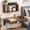 Brown, variant on Brown Wall Mounted Folding Floating Nightstand with Charging Station and LED Light