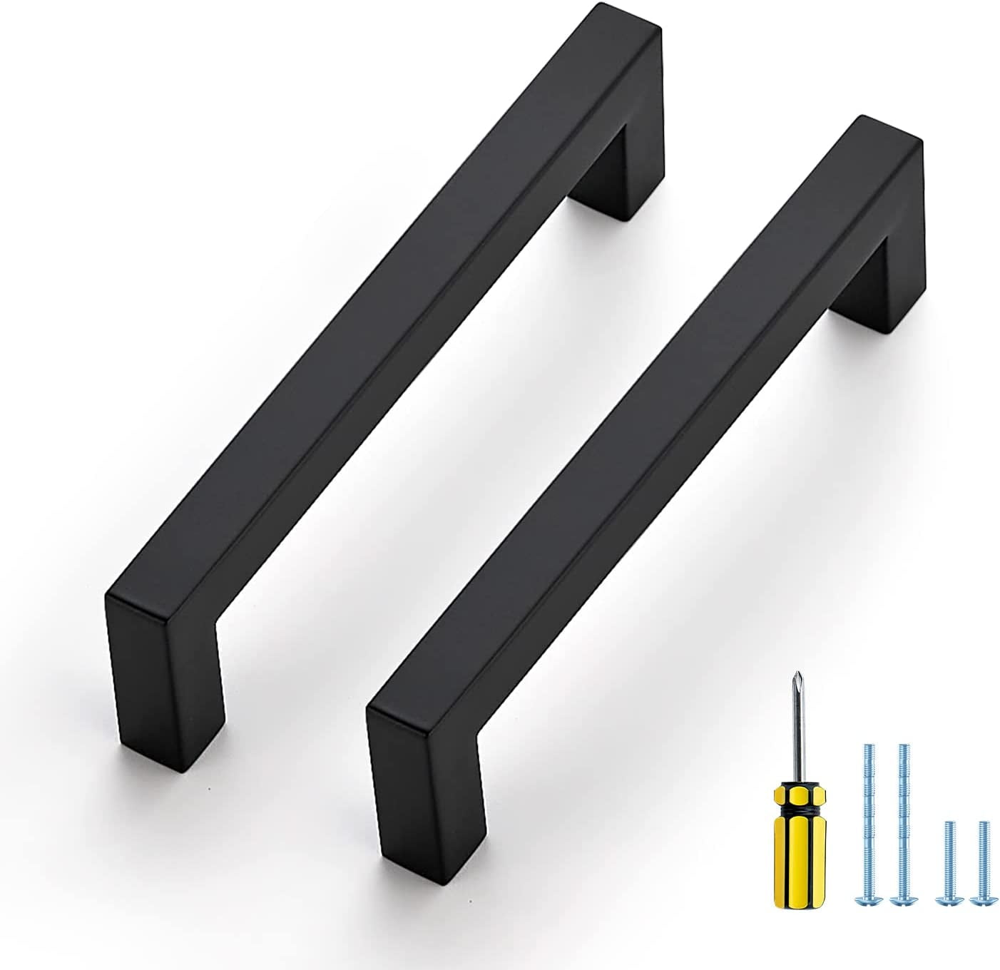 Zoizocp 5 Pack Square Pulls 5 Inch Black Kitchen