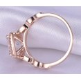 thumbnail image 4 of Vintage Design 2 Carat 6mm Princess Cut Morganite Engagement Ring with Diamond Moissanites in 10k Rose Gold for Women, 4 of 4