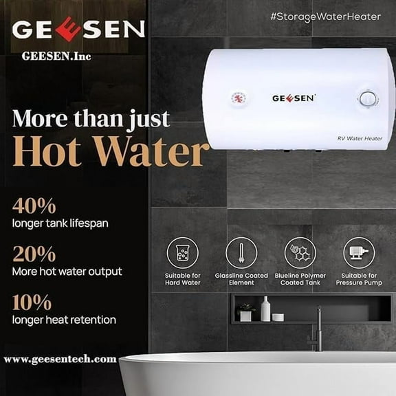 Electric Hot 15 gallon Water Heater Storage, RV TR Endless Trailer Indoor Waterproof Shower Water Heater Compact Point-of-Use, Bathroom Shower (15 gallon) plug in 120v