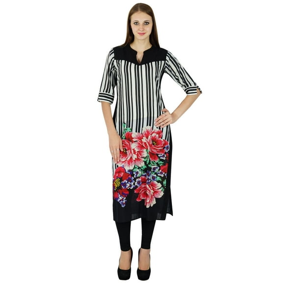 Indian Bollywood Cotton Kurta Women Ethnic Kurti Casual Top Tunic Dress