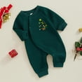 thumbnail image 3 of WIBACKER 0-6M Newborn Baby Boy Christmas Tree Romper Infant Girl Fall Winter Outfits Cotton Button Jumpsuits, 3 of 7
