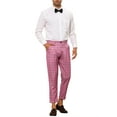 thumbnail image 2 of Lars Amadeus Plaid Dress Pants for Men's Slim Fit Ankle Length Cropped Trousers, 2 of 5