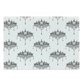 thumbnail image 1 of Floral Cutting Board, Bohemian Style Lotus Flowers in Monochrome Style Artistically Drawn by Hand, Decorative Tempered Glass Cutting and Serving Board, in 3 Sizes, by Ambesonne, 1 of 2