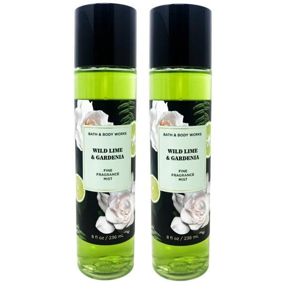 Bath and Body Works Wild Lime & Gardenia Lot of 2 - Fine Fragrance Mist - Full Size