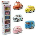 thumbnail image 2 of Pull Back Toy Cars Set of 6 Metal Cartoon Shaped Little Cute Car Model Gift Pack for Kids, 2 of 8