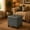 Grey Cement, variant on Leather Ottoman with Storage,18" Square Ottomans Foot Rest with Hinged Lid & Solid Wood Legs Upholstered Cube Footstool Hidden Storage for Living Room, Bedroom(Brown)