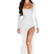 thumbnail image 2 of WILLBEST Vestidos Casuales Para Mujer, Vestidos Largos Maxi De Fiesta Sexis Fruncidos Con Cuello Cuadrado, Manga Larga, Abertura Lateral Alta En El Muslo Y Cordón Ajustable Para Mujer, 2 of 3