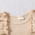 thumbnail image 6 of TOWED22 Newborn Baby Girl Outfits Print Romper Bodysuit Jumpsuit Shorts Set Clothing Beige,3-6 M, 6 of 9