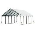 thumbnail image 5 of KFFKFF Durable Metal Carport, 20 x 24 ft Outdoor Shelter with Robust Frame & Roof, Vehicle Garage Shade with Detachable Side Panels, Versatile Cover for Cars, Boats, Trucks & Agricultural Equipment, 5 of 9
