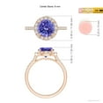 thumbnail image 6 of ANGARA Natural Round 1.8 ct Tanzanite Halo Ring with Diamond Accents in 14K Rose Gold for Women (Size-8mm) | December Birthstone, Anniversary, Jewelry Gift for Women | Natural Tanzanite Ring, 6 of 10