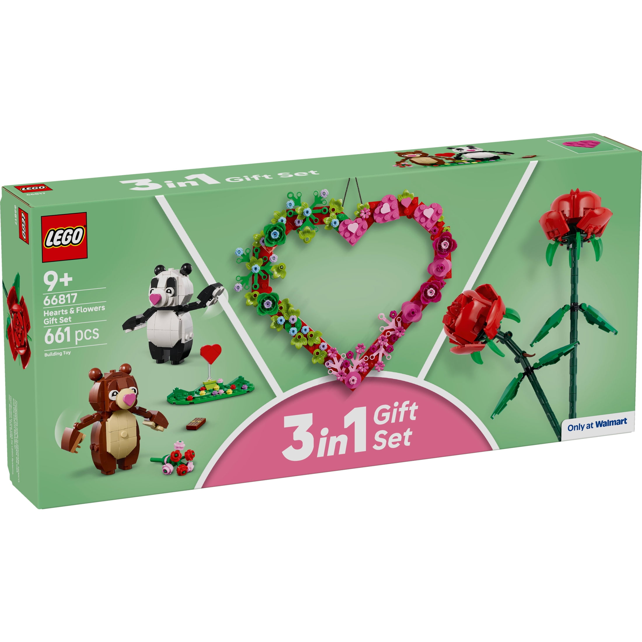 新品未開封　38-kT Valentine Limited Edition LEGO, Hearts & Flowers Gift Set, 66817, 3 Sets in 1 - Walmart.com