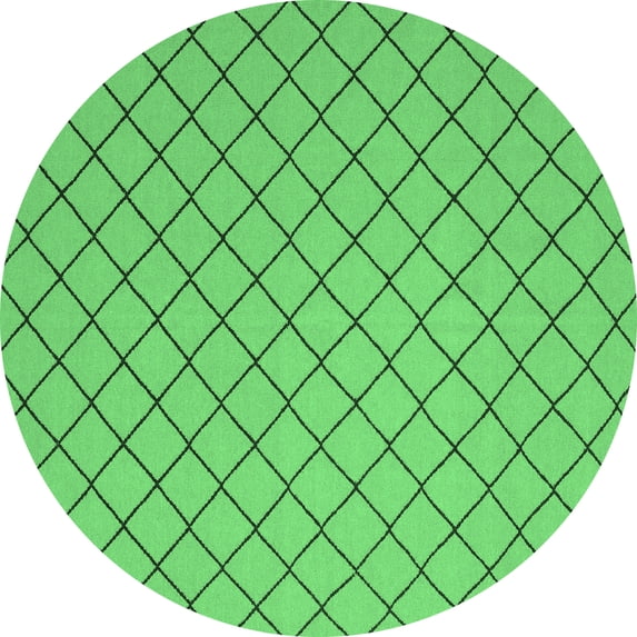 Ahgly Company Indoor Round Abstract Emerald Green Contemporary Area Rugs, 3' Round