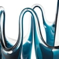 thumbnail image 4 of DecMode 10" Abstract Ombre Blue Glass Vase with Wavy Oval Cutouts, 4 of 9