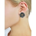 thumbnail image 2 of Women's Metal Matte Flower Petal Stud Pierced Earrings, Gray, 2 of 3