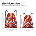 thumbnail image 5 of Yiaed Red Sun Flame Fox Print Drawstring Bags Drawstring Backpack Bulk String Back Pack Gym Sport Bag-Small, 5 of 5