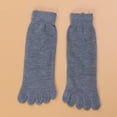 thumbnail image 2 of OULII 5 Pairs Mens Cotton Socks with Five Finger Design for Walking and Running Light Grey, 2 of 8