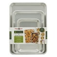 thumbnail image 5 of Nordic Ware Naturals 3 Piece Aluminum Bakeware Set with Jelly Roll, Quarter & Eighth Sheet Rectangular Cookie & Baking Sheet Pans, 5 of 15