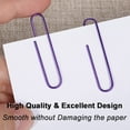 thumbnail image 2 of 100PCS Purple Paper Clips 2" Large (50MM) with Rust-Resistant & Durable, Vinyl Coated Paper Clips Great for Office, 2 of 6