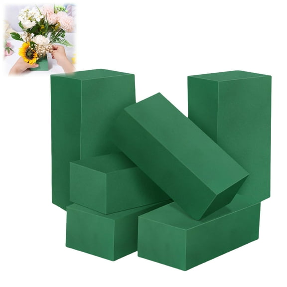 Floral Foam Wet and Dry 5.5" x 3.1" 1.7" Thick Craft Bases with Wedding Bouquets, Centerpieces 6 Count