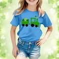 thumbnail image 2 of Toddler Girls Tops & T-Shirts Summer St. Patrick's Day Crew Neck Short Sleeve Casual Basic T Shirts Activewear,Blue,3-4 Years, 2 of 4