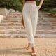 thumbnail image 5 of Pantalones Bombachos Pantalones con cordón para mujer Pantalones casuales con cordones para mujer Traje de vacaciones (Blanco M) Cgtredaw para Mujer Blanco T S, 5 of 7