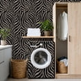 thumbnail image 4 of Peel and Stick Wallpaper Zebra Stripe Beige Black Dark Wall Mural 17.7in x 9.8ft Self Adhesive Removable Wall Paper Renter Friendly Wallpaper for Nursery Bedroom Cabinets, 4 of 8