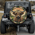 thumbnail image 2 of Lotusprinthandmade Highland Cow Spare Tire Cover Without Backup Camera Hole 6 Sizes (32 in.), highland cow car tire cover, highland cow tire wrap, 2 of 6