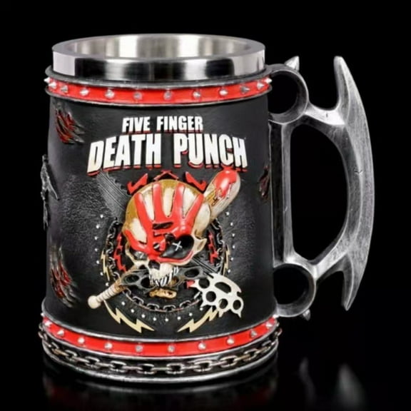 Newest Five Finger Death Punch Tankard Stainless Steel & Resin Beer Mugs Baseball Skull Water Cups Halloween Gift Coffee Cup
