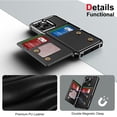 thumbnail image 5 of for iPhone 16 Pro Max Case Premium Leather RFID Blocking Wallet with Card Holder, Back Flip Cover Kickstand Magnetic Closure Shockproof Heavy Duty Case for iPhone 16 Pro Max,Black, 5 of 9