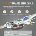 thumbnail image 3 of VEVOR Come Along Winch, 5 Ton (11,023 lbs) Pulling Capacity, 11.5 ft Steel Cable, 3 Hooks, Heavy Duty Ratchet Power Puller Tool with Dual Gears, Automotive Hoist Cable Puller Ideal for Vehicle Rescue, 3 of 9