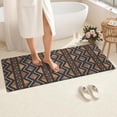 thumbnail image 4 of Boho Brown Geometric Ethnic Pattern Bathroom Rugs Mat,Non Slip Microfiber Bathroom Rug,Rubber Backing,Soft Bathroom Mats for Bathroom Floor,Tub and Shower,60x24in(150x60cm), 4 of 5