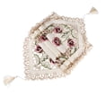 thumbnail image 3 of Contemporary Style Table Runner Simple embroidery table runner; Design Embroidery Flower Tablecloth Floral Runner, Pink, 40x150cm, 3 of 9