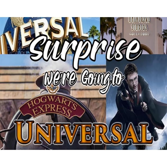 We're Going to Universial Harry Land and Muggles and Wizards at Diagon Alley 30 Piece Puzzle Card with Gold Gift Tin Round