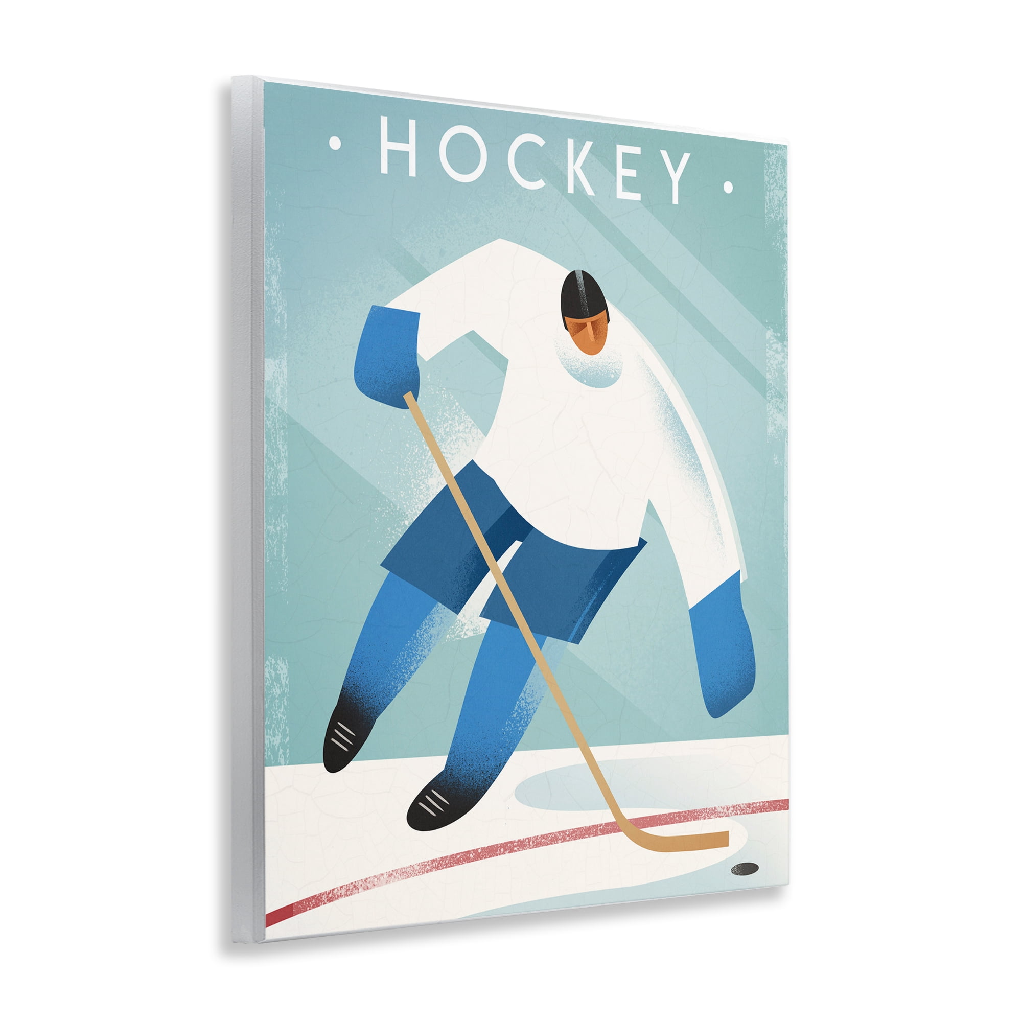 Stupell Industries Vintage Hockey Player Wall Plaque Art, design by Martin Wickstrom