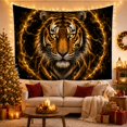 thumbnail image 3 of Tiger Portrait Inside A Golden Energy Ring, Majestic Fantasy Style For Tiger Lovers, Wildlife Wall Art, Housewarming Gift, Tapestry Wall Hanging For Bedroom, Living Room And Dorm, 3 of 7