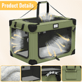thumbnail image 3 of 36in Collapsible Dog Crate, Portable Soft Travel Dog Crate with Bowl, Foldable Pet Kennel Carrier, with Signature Card and Pen, Green, 3 of 8