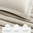 thumbnail image 3 of Noble Linens 3 Piece Cloud Gauze Textured All Season Down-Alternative Comforter Set, Tan, Twin/TwinXL, 3 of 15